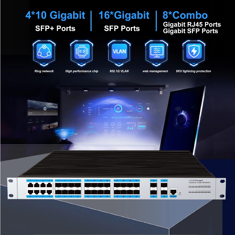 24 SFP Ports Industrial Manage - огляд і ціна Sfp+ 10G Managed Switch 8 Port