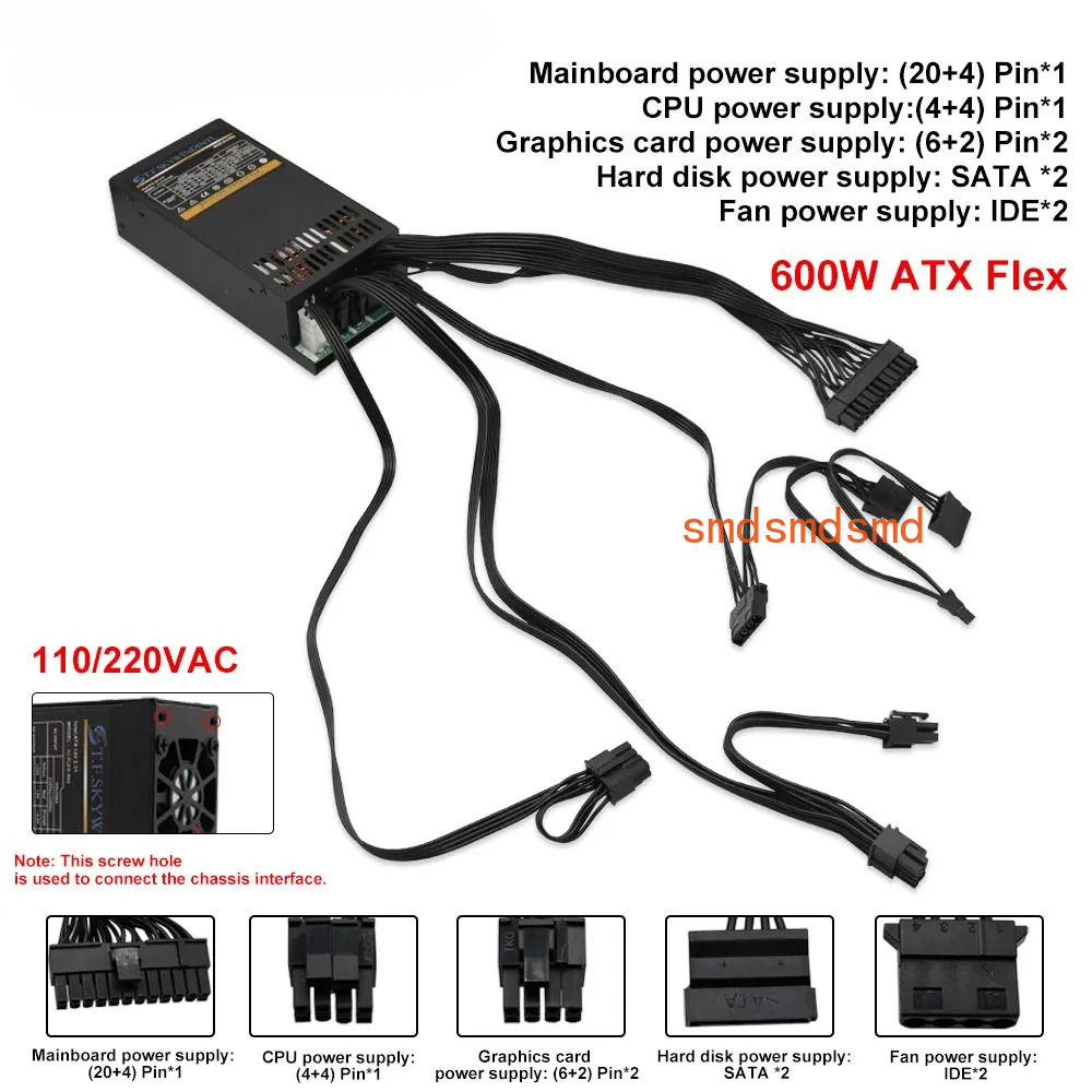 600W Modular Power Supply Smal - огляд і ціна Atx Power Supply 1U Flex 500W