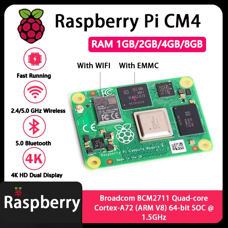 Raspberry Pi CM4 1GB/2GB/4GB/8 - огляд і ціна Raspberry Pi Cm4 8Gb Ram 32Gb Emmc Wifi