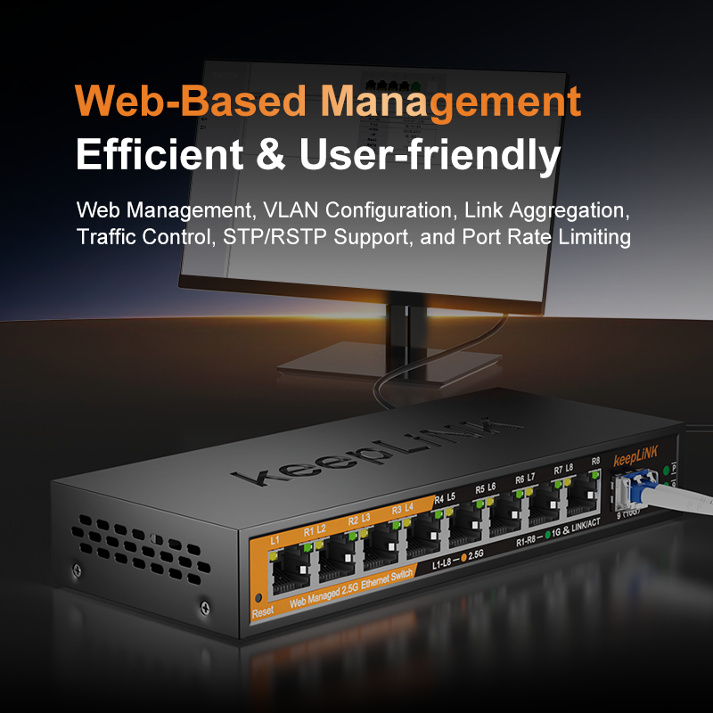 KeepLiNK 2.5Gb Managed Switch  - огляд і ціна Sfp+ 10G Managed Switch 8 Port