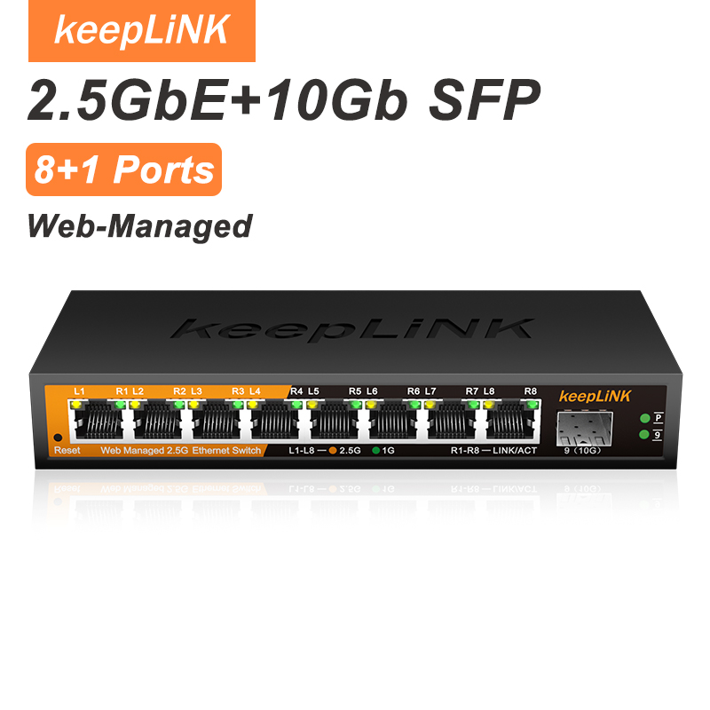 KeepLiNK KP-9000-9XHML-X 2.5Gb - огляд і ціна Sfp+ 10G Managed Switch 8 Port