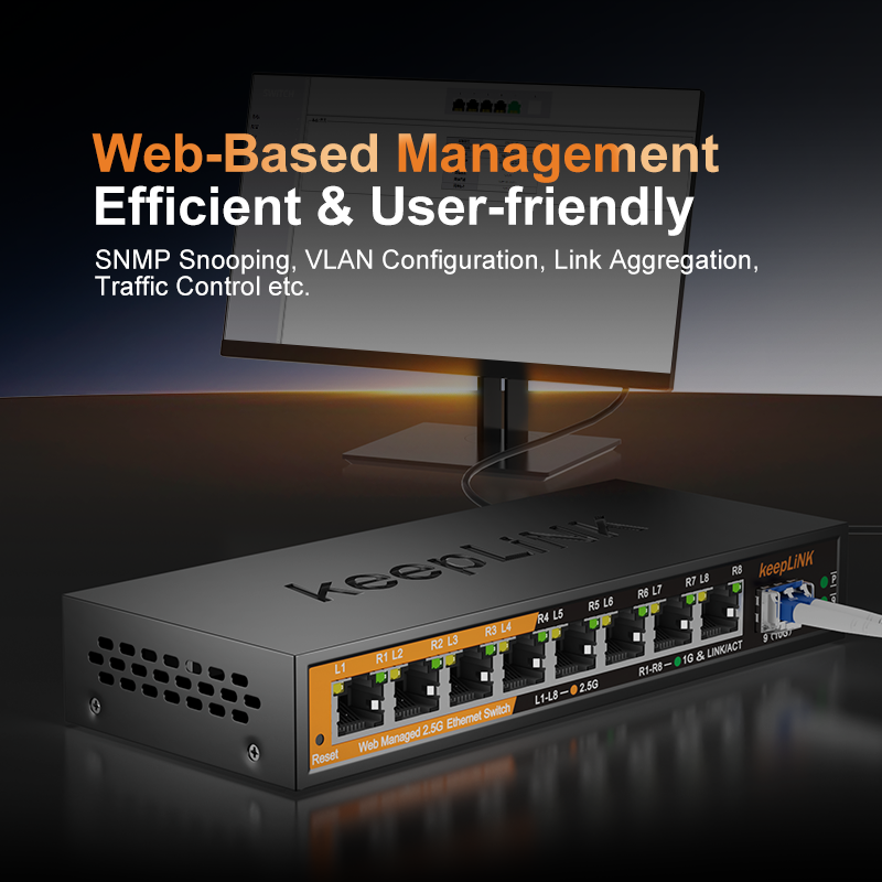 KeepLiNK KP-9000-9XHML-X 2.5Gb - огляд і ціна Sfp+ 10G Managed Switch 8 Port